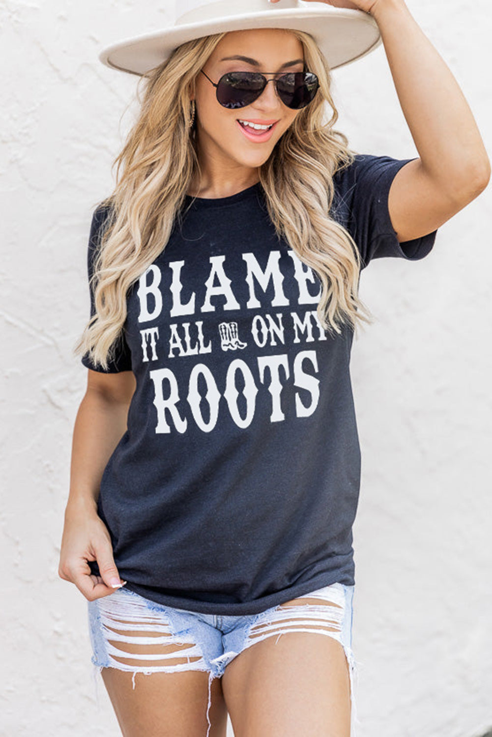 Blame It All On My Roots Short Sleeve T Shirt