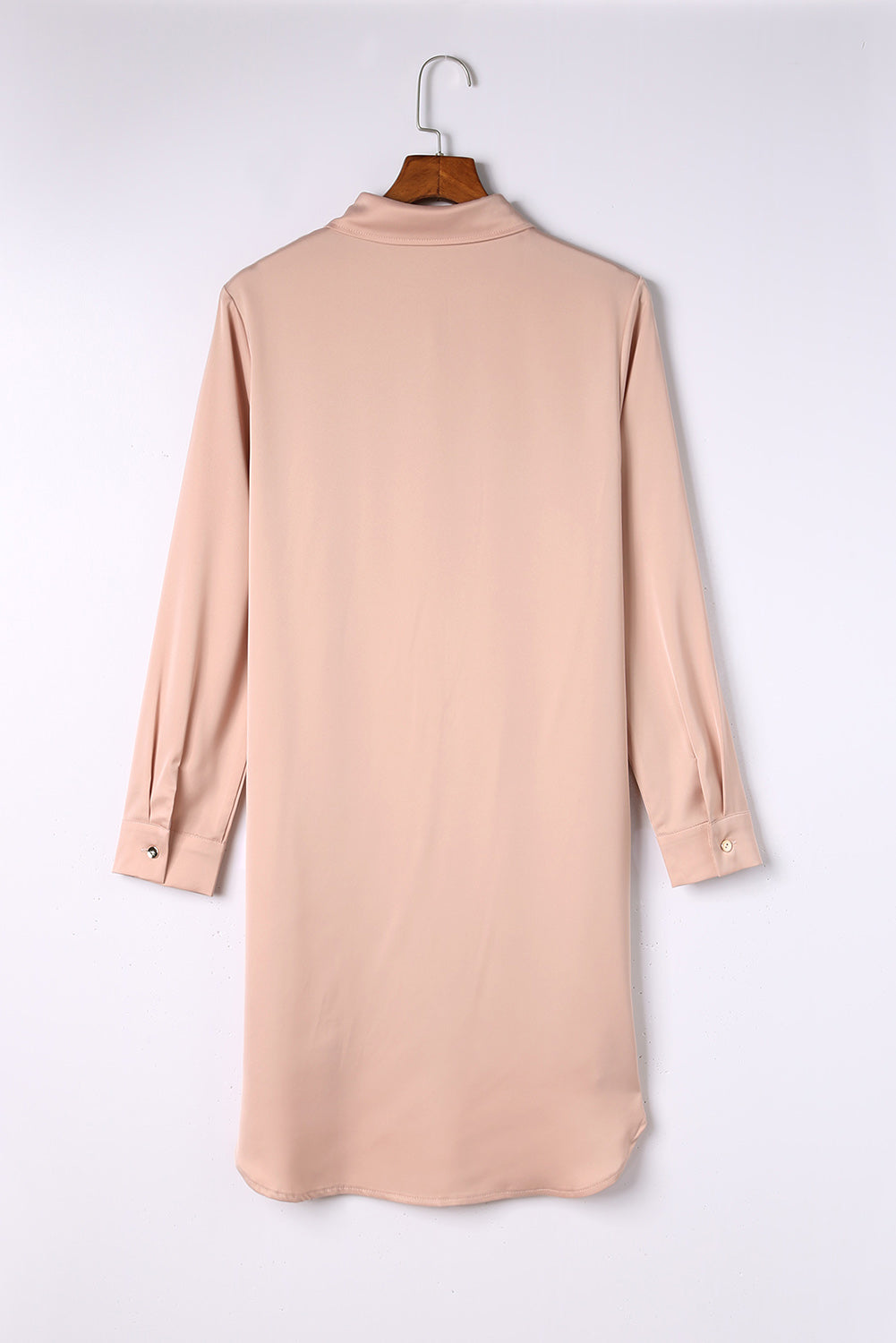 Black Sequin Splicing Pocket Buttoned Shirt Dress