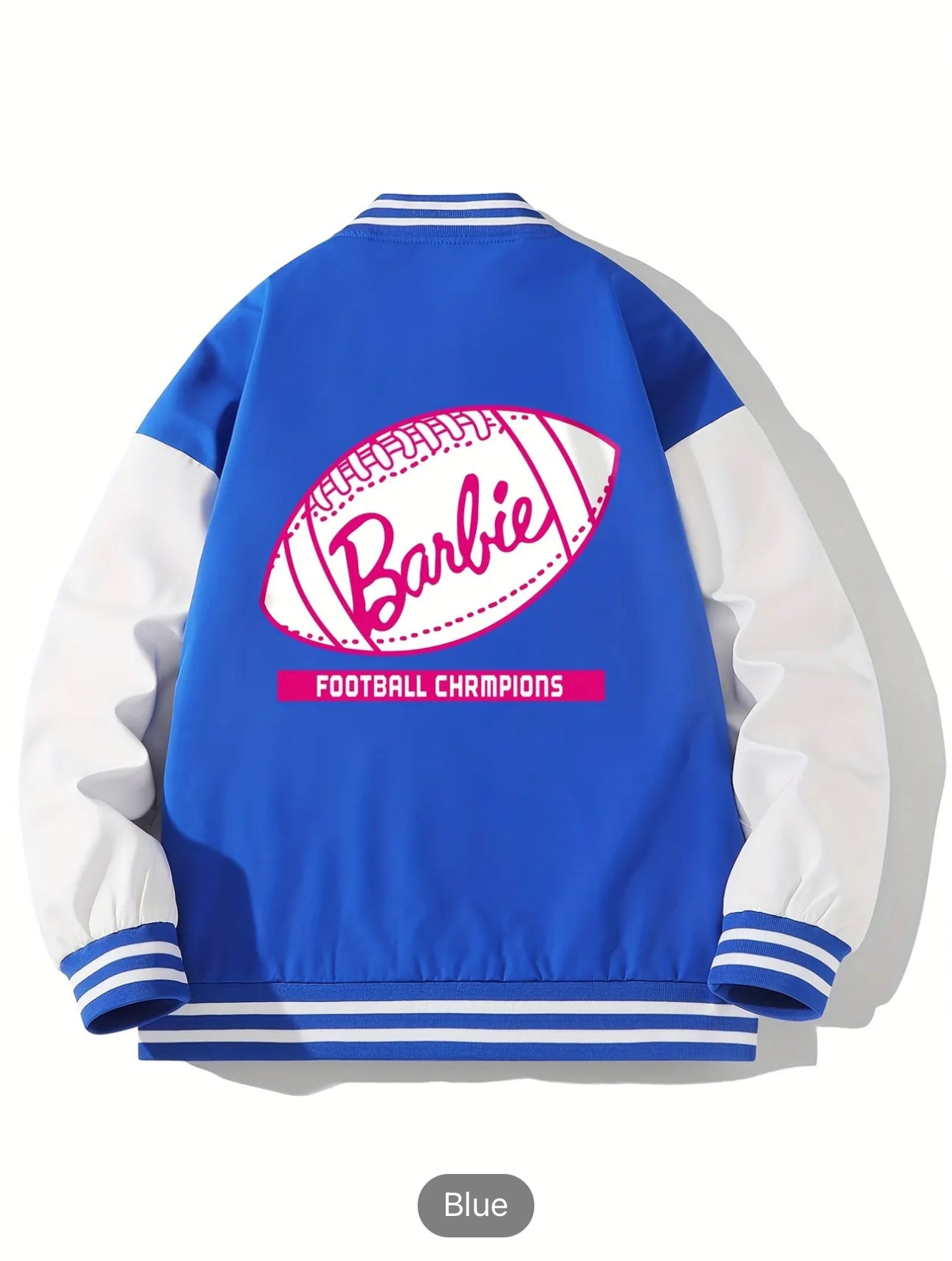 Men's Varsity "Football Champions" Baseball Print Pockets Long Sleeves Jackets