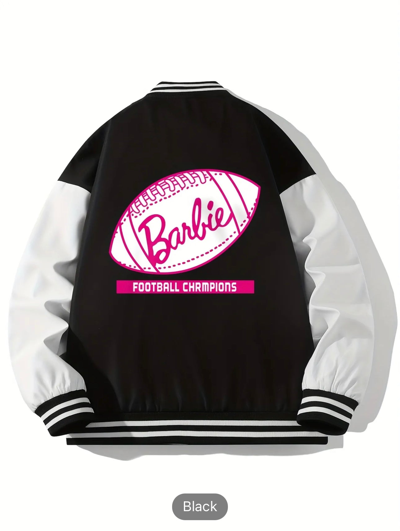 Men's Varsity "Football Champions" Baseball Print Pockets Long Sleeves Jackets