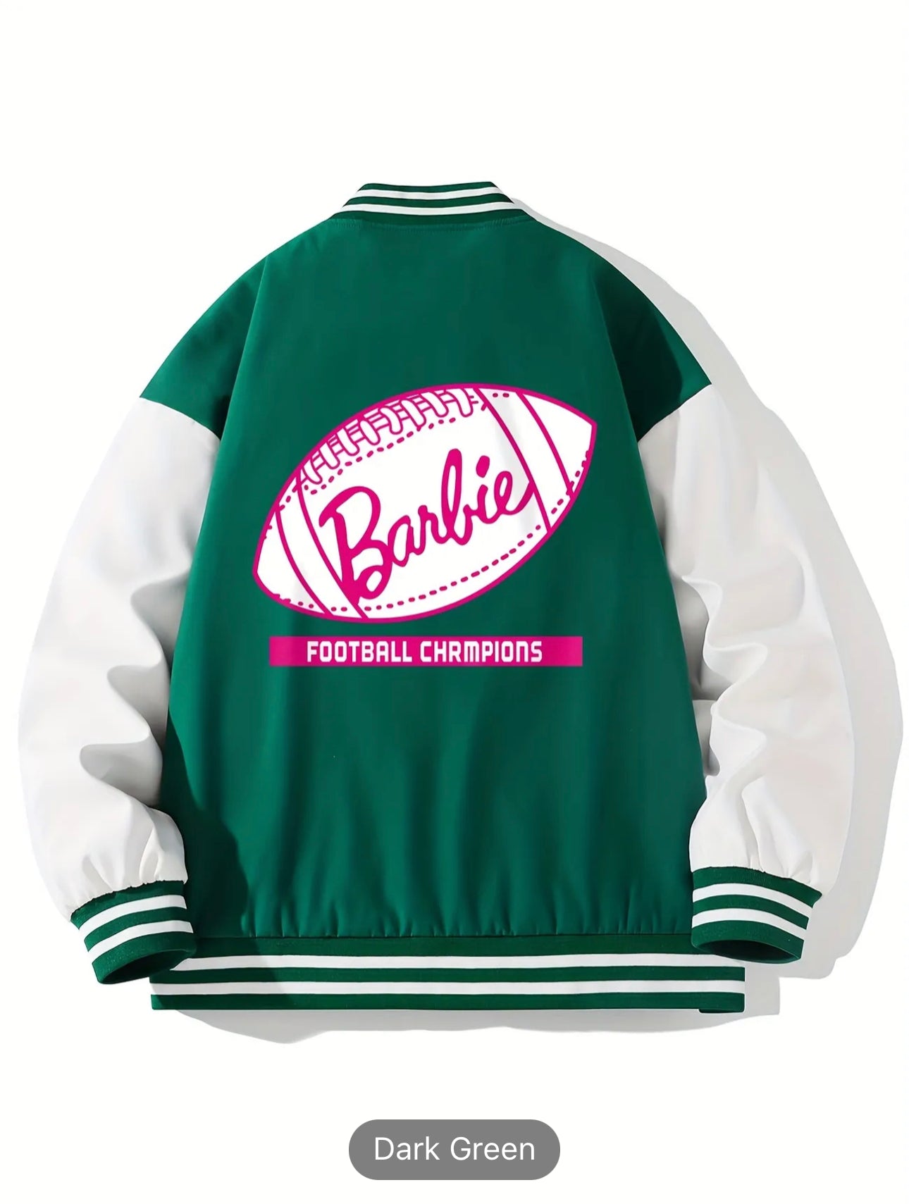 Men's Varsity "Football Champions" Baseball Print Pockets Long Sleeves Jackets