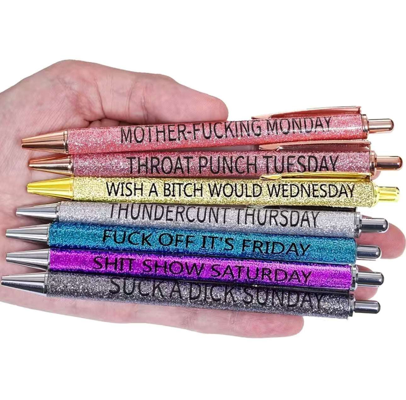 Funny Ballpoint Pen with 7 Unique Designs - 1MM Bullet Blue INK