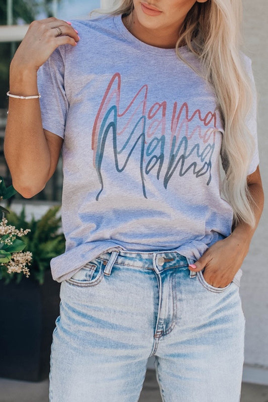 Letter Mama Quadruple Shadows Graphic Tee