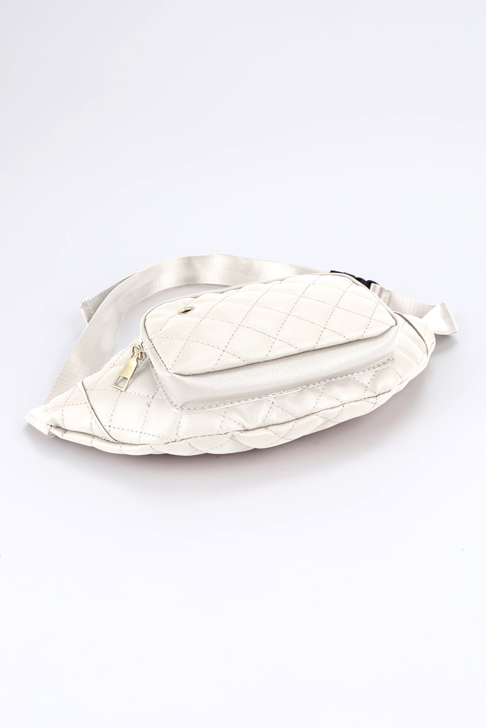White Rhombus Pattern Simple Waist Bag
