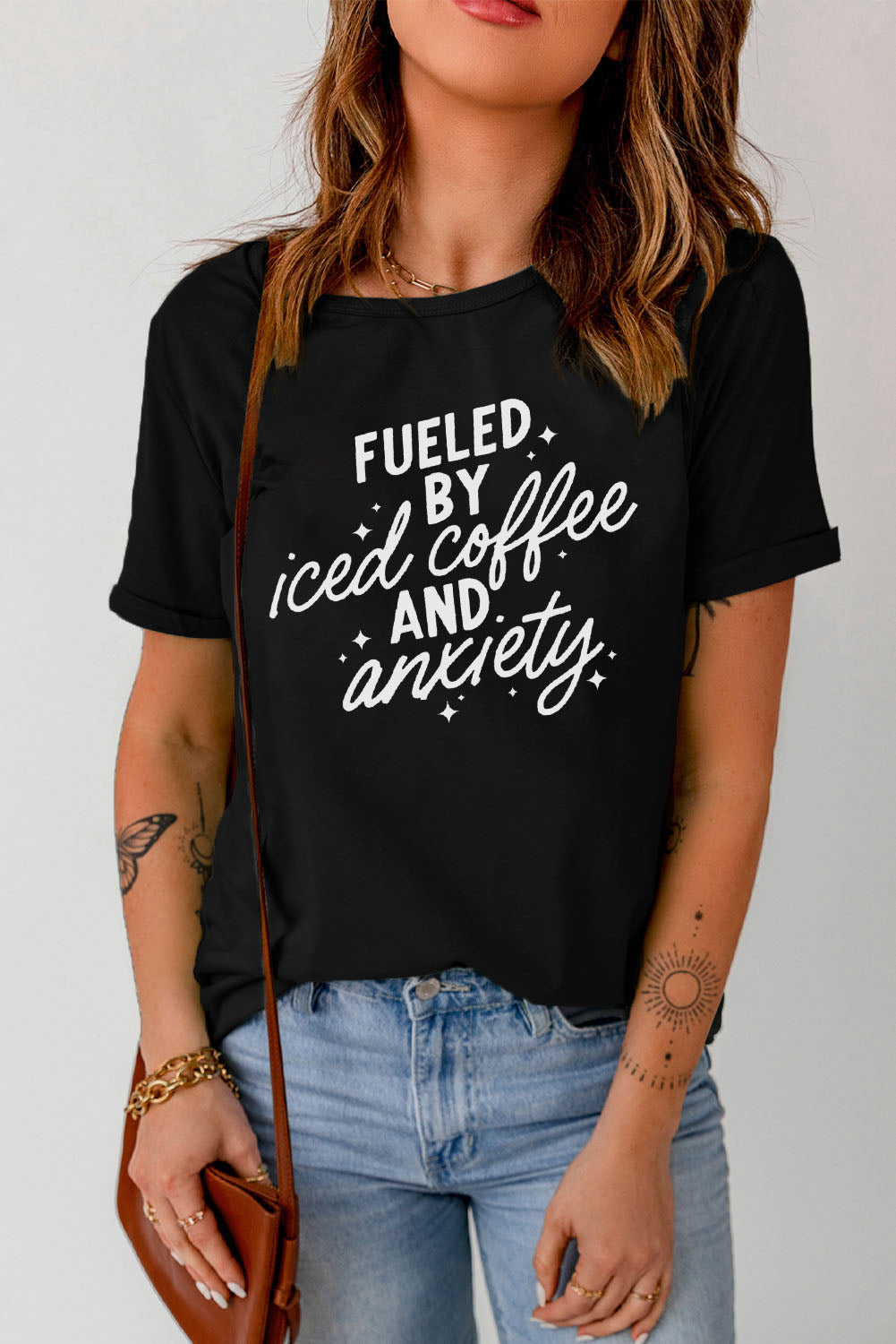 FUELED BY iced coffee AND anxiety Graphic Tee